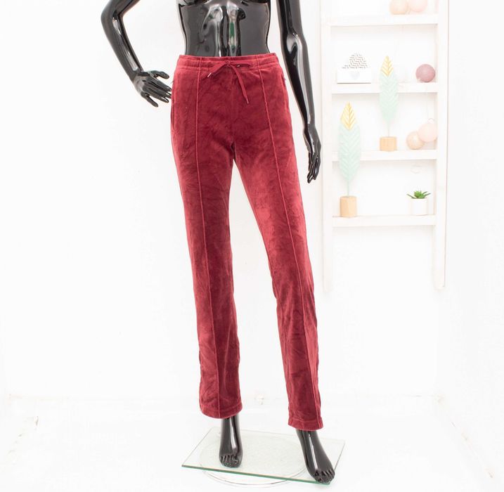 Juicy Couture оригинален дамски панталон плюшен вишнав лого камъни XS