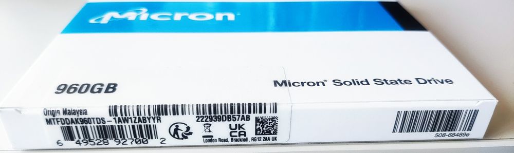 Micron 5300 PRO 960GB, SATA, 2.5" SSD