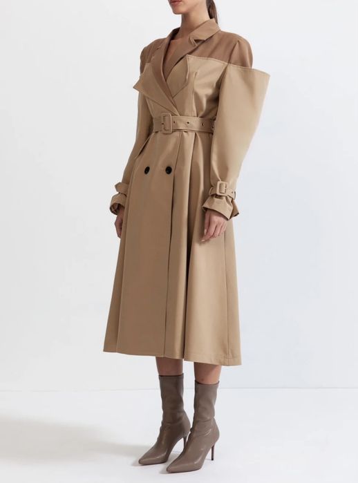 Trench cu umeri dubli s