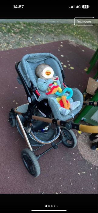 Carucior de copii 3in1  (scoica, landou, parte sport- 3in1)