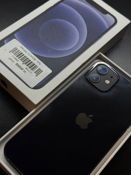 Iphone 12, 64гб, 78%, Kaspi 0-0-24