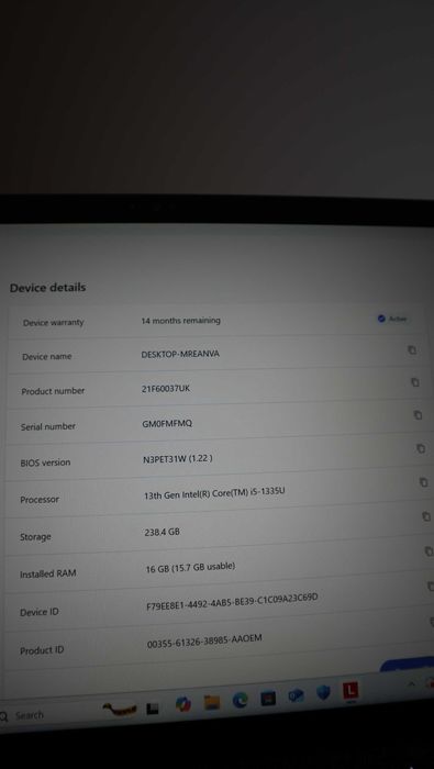 Lenovo ThinkPad T14s 4 Gen / i5 1335U / SSD 256GB / 16GB