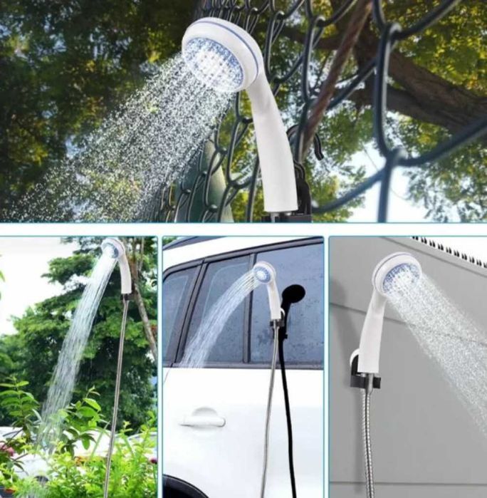 Преносим душ за къмпинг, компактен, USB зареждане, батерия 2200 mAh