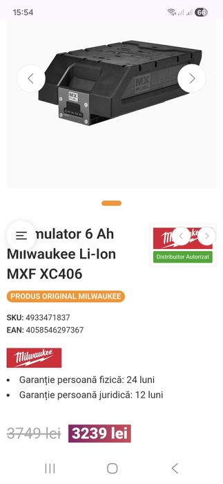 Milwaukee acumulator mxf