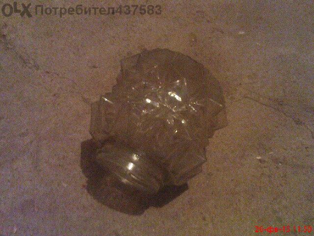 Стъклен релефен лампион Нов