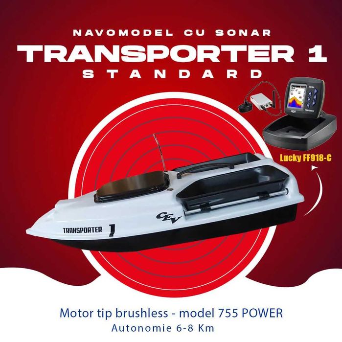 Barcuta plantat cu sonar Lucky FF918C - Transporter 1 Standard