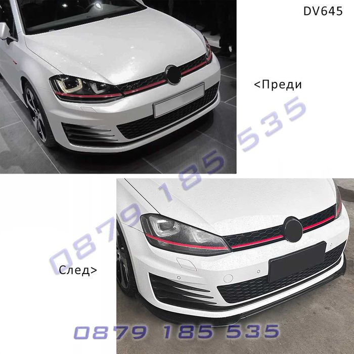 Черен лип спойлер предна броня GOLF 7 GTI R Line голф 6 р лайн тунинг