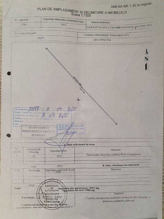 Teren intravilan 5.912 mp lângă București – acces asfalt – Adunații Copăceni