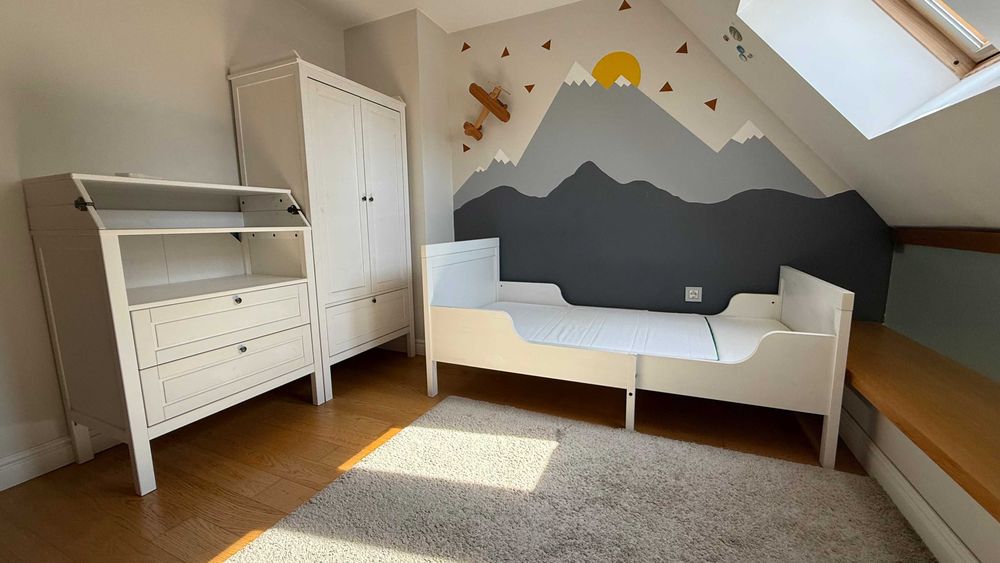 Мебели за детска стая IKEA SUNDVIC, легло, гардероб, шкаф