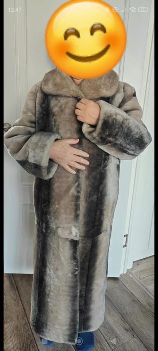 Шуба мутон длинная