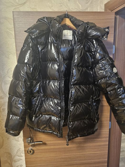 Мъжко яке, ново. Телешка кожа марково 3ххл, естествен пух. Moncler хл