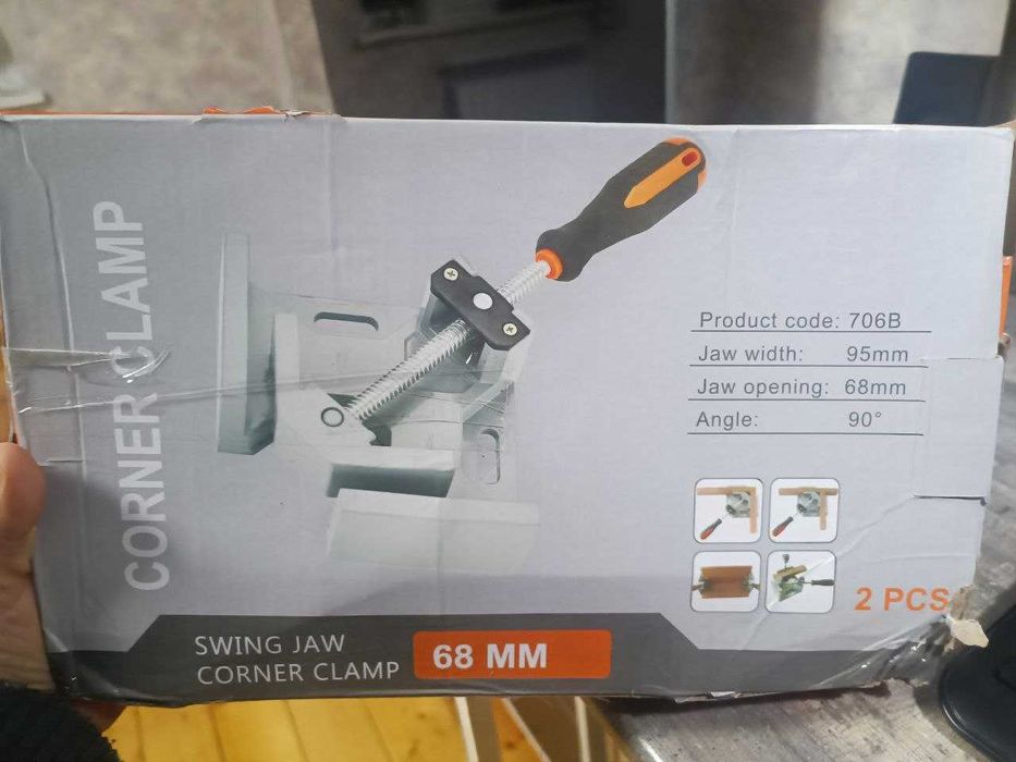 Струбцина угловая, угловой зажим 90 градусов Металлический и прочный