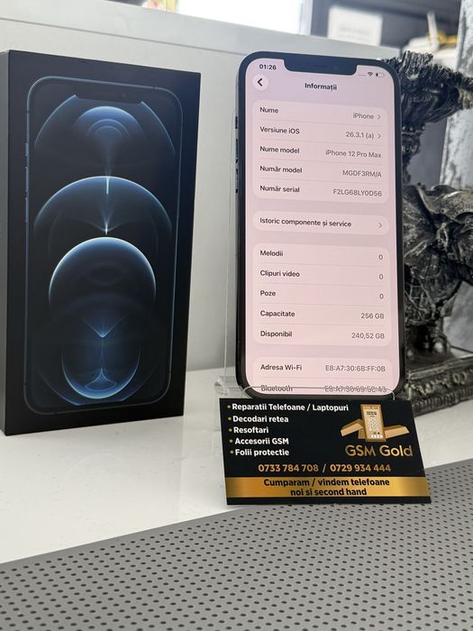 Vand iphone 12 pro max de 256 gb baterie 100%