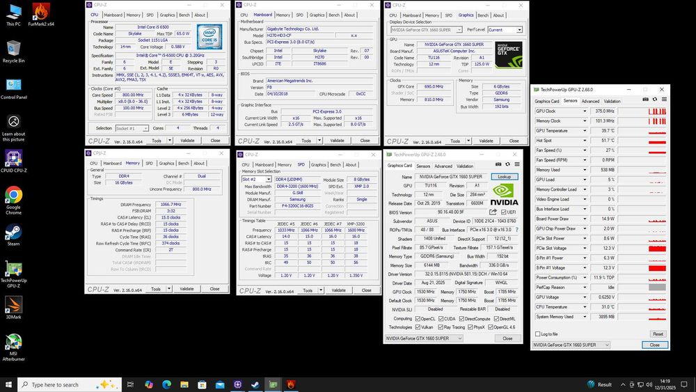 PC Gaming i5 6500 + GTX 1660 Super + 16GB RAM + Monitor 144Hz