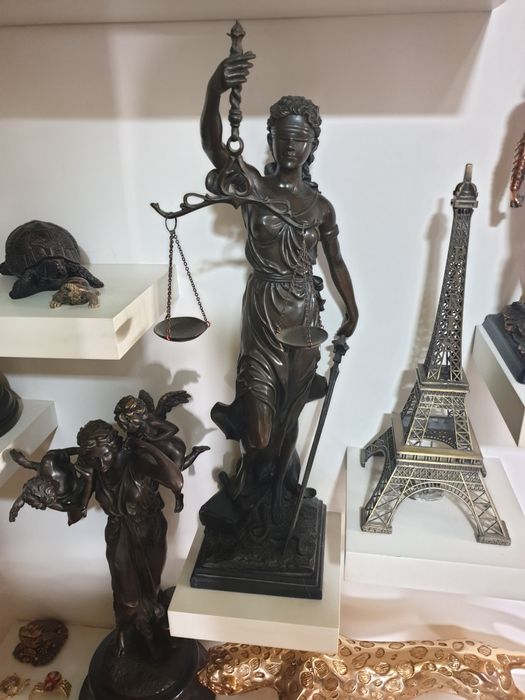 Zeita Justitiei Bronz Masiv H 75 cm
