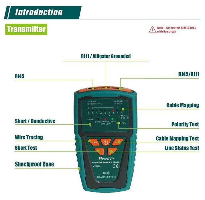 Tester cablu linii telefonice  cabluri Lan .etc