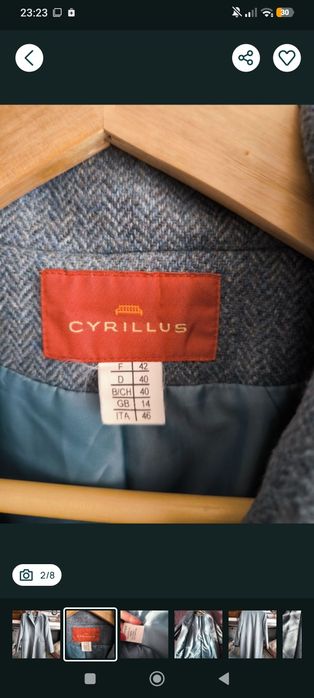 Palton lână Cyrillus M-L(42)