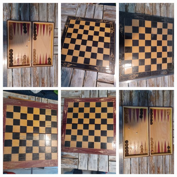 Табла и шах за игра дървена туристическа фигури за шах кокални зарчета