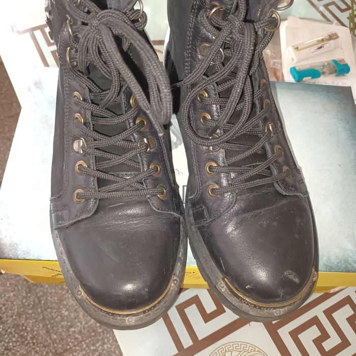 Мъжки (юношески) боти ,кубинки Естествена кожа