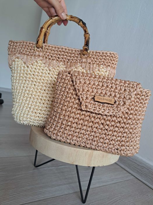 Сет чанта и портмоне ръчна изработка