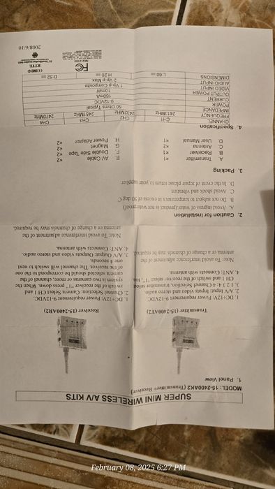 Transmitator Receptor video wireless nou