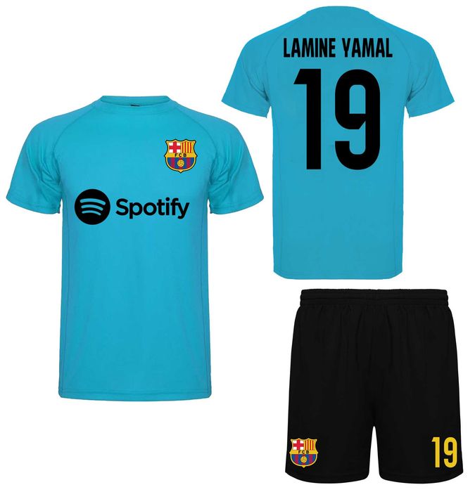 Екип тениска и шорти БАРСЕЛОНА BARCELONA с ИМЕ и НОМЕР по твой ИЗБОР!