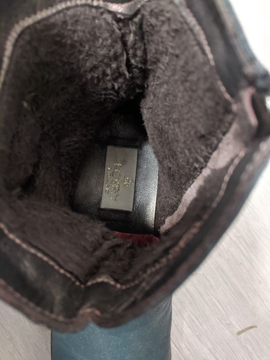 Botine/ciocate piele, culoare  verde Torry măr 39