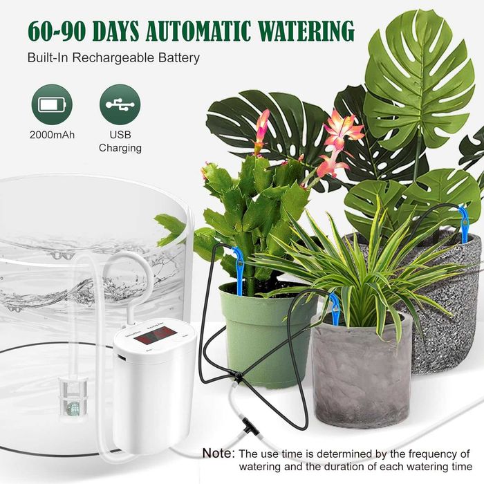 Помпа автоматично капково напояване, поливане с таймер цветя разстения