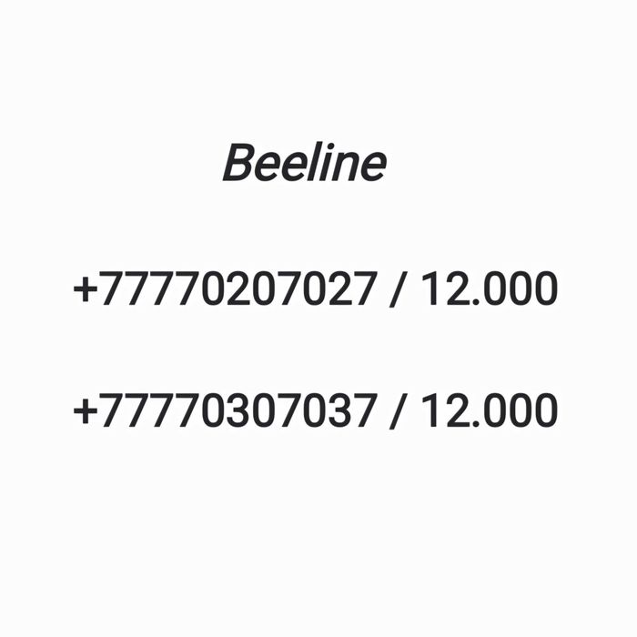 Парные номера Beeline