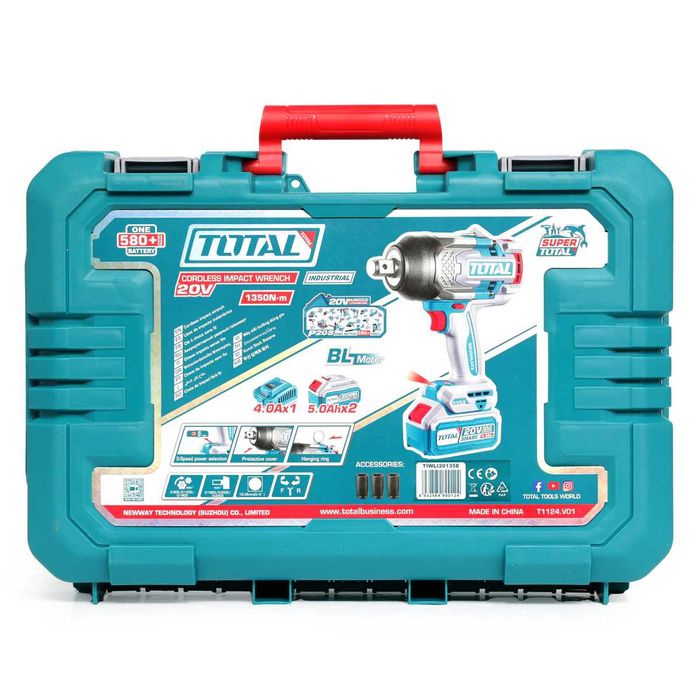 Masina de insurubat cu impact TOTAL acumulator, 1050Nm, prindere 3/4