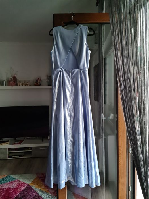 Rochie lunga albastru-argintiu de la Poema