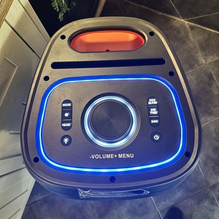 Караоке колона Crown GTB160BUM, 2.0, 160W RMS, Bluetooth, USB, AUX, черна, слот за MicroSD карта, RGB подсветка