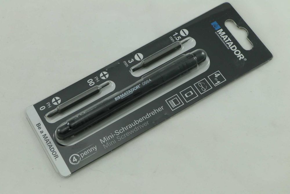 мини отвертка, 4 в 1, накрайници, битове, Германия