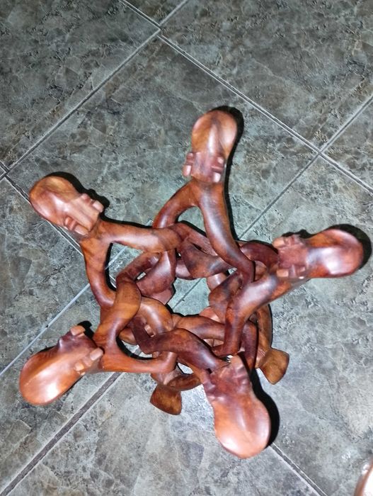 Кошница за пикник,дървена захарница на уплетена стойка