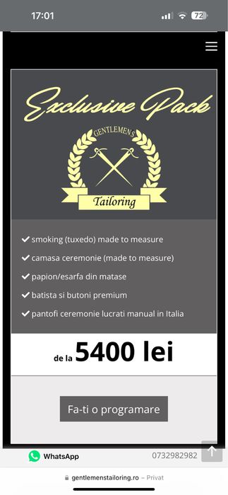 Vand Costum Mire Gentlemen’s Tailoring