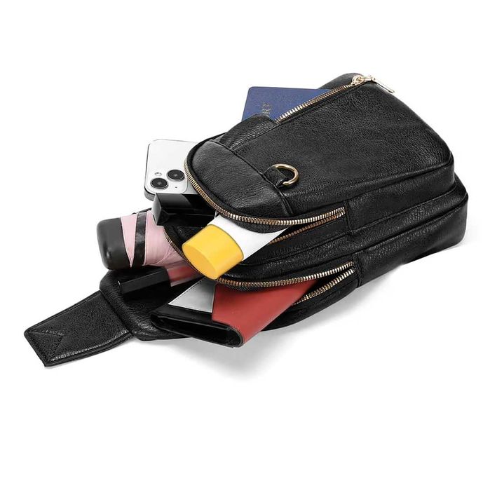 Чанта през рамо черна голям капацитет водоустойчива, унисекс