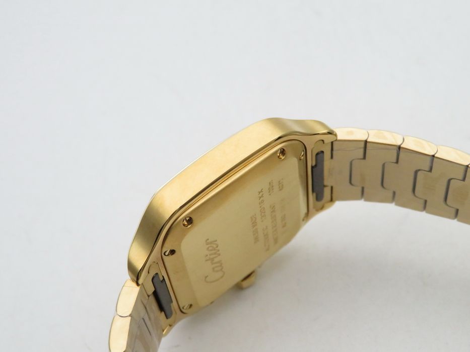 Cartier Santos de Cartier 35mm дамски - жълто злато, бял циферблат, сапфирено стъкло - QC снимки