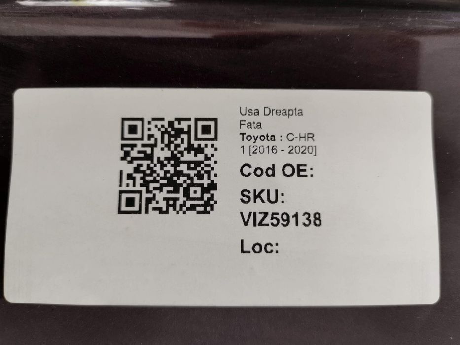 Дясна предна врата / Dясна predna vrata Toyota C-HR 1 [ - ] Оригинална