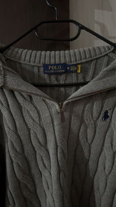 Pulover Polo Ralph Lauren Quarter Zip Grey – Mărimea M (Nou)