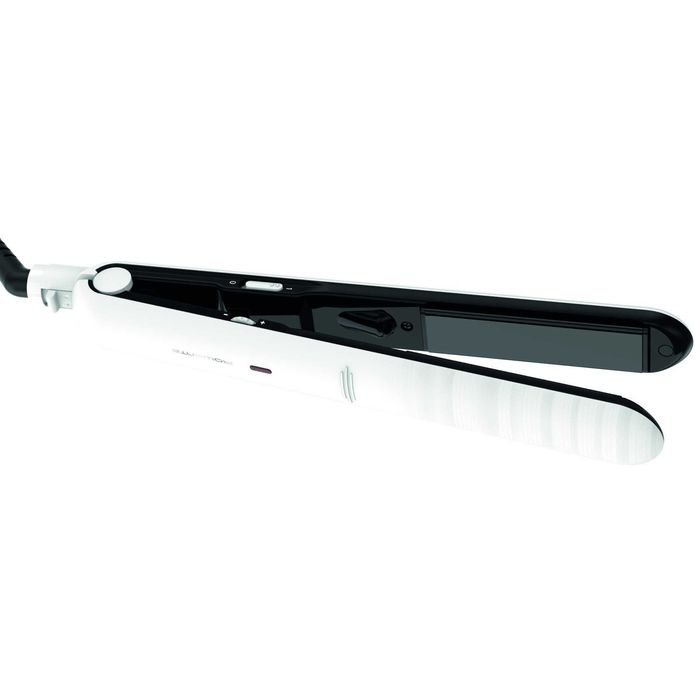 Placa de indreptat parul Rowenta Optiliss SF3210F0, 10 trepte de temperatura, functie straight&curl, invelis ceramic, cablu 1.8m, alb