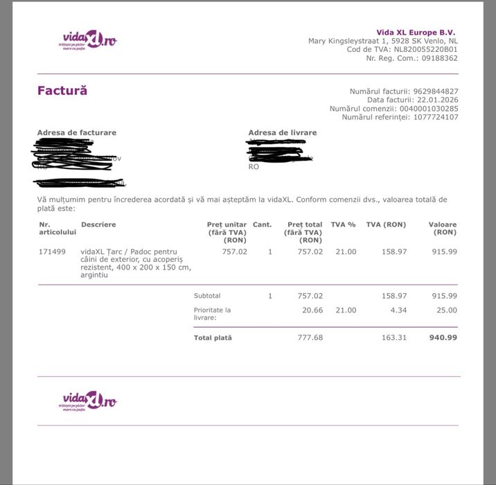 Padoc caine talie mare-600 lei