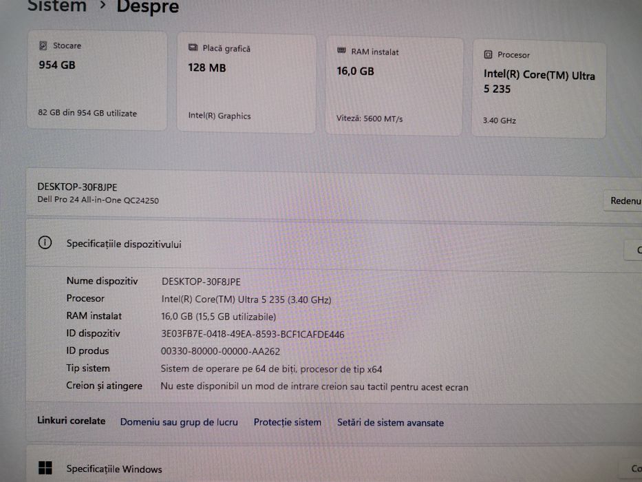 Dell pro 24 intel ultra 5 235 16gb ddr5  ssd 1tb (lenovo asus  hp msi)