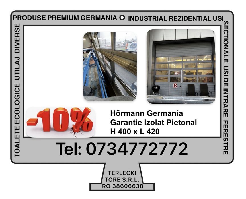 USA SECTIONALA INDUSTRIALA Hormann poarta garaj H 400 x L 420 Garantie