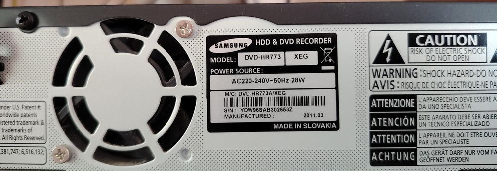 SAMSUNG DVD-HR733 HDD & DVD recorder