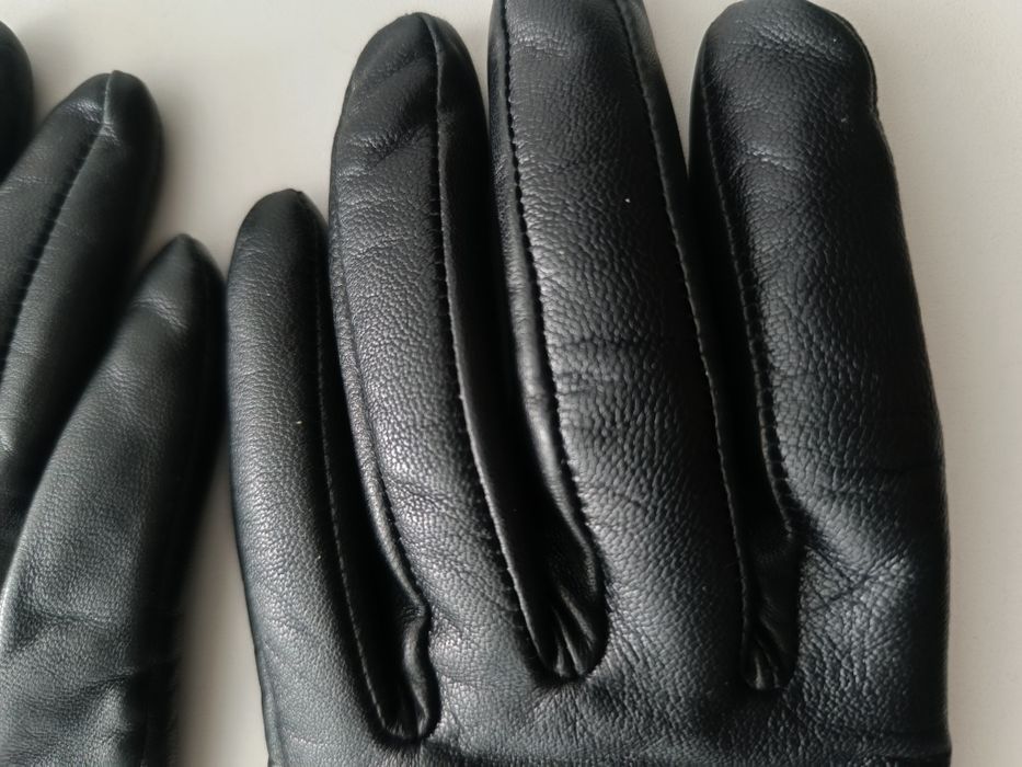 Кожаные женские перчатки до локтя