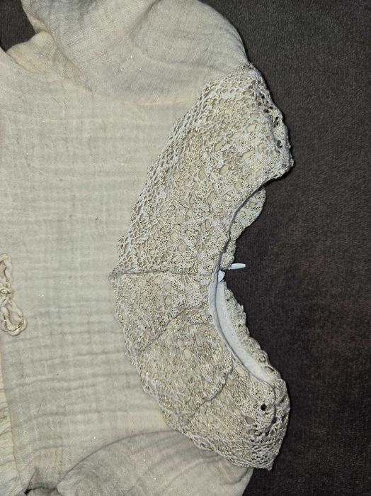 Rochiță fetiță muselină crem 1 an.