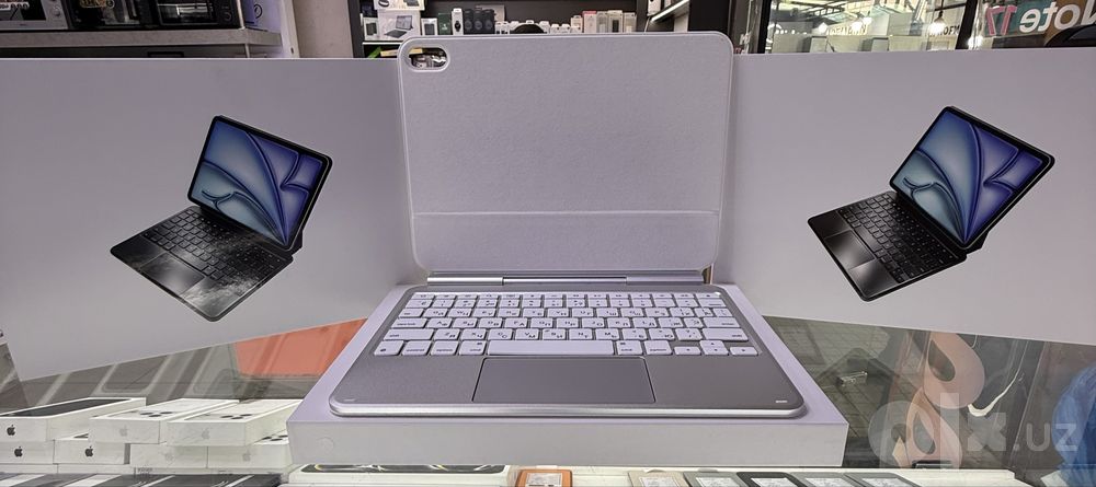 Apple Ipad 11 A16 keyboard pink white black Чехол клавиатура