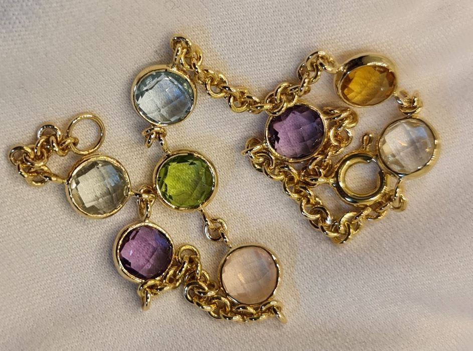 Brățară aur galben 18k cu pietre naturale