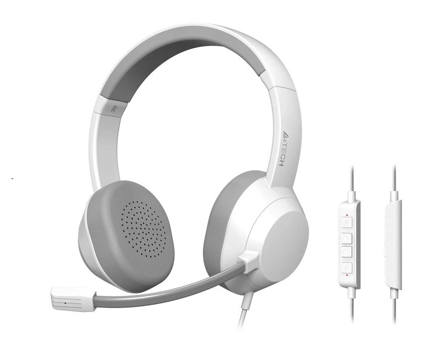 | Наушники с микрофоном A4Tech FH150U White USB