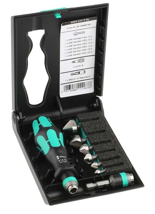 Set de biți pentru conic cu 3 caneluri Wera 846/8,sigilat